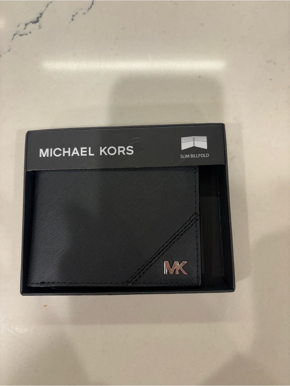 Michael Kors Jet Set Men’s Slim Billfold Wallet Black Saffiano Leather NWT